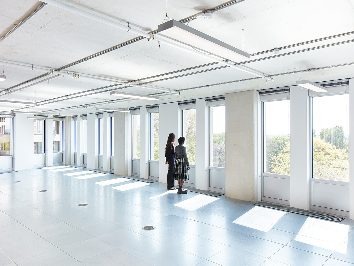 View of open floor plan of office